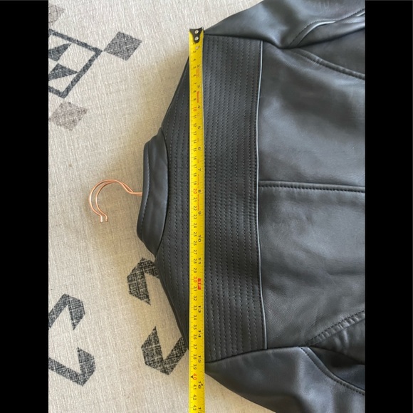 Reiss leather jacket - asymmetric zip, slate color - Picture 10 of 12